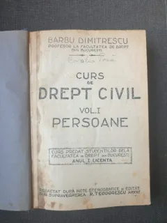 Barbu Dimitrescu - Curs de drept civil anul I