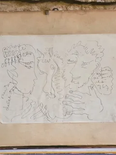 Tablou Benone Suvaila - La Calul Balan (grafica)