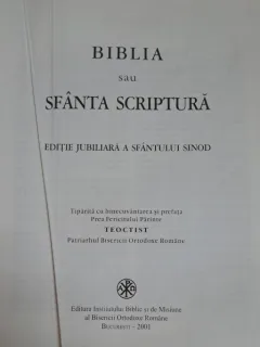 BIBLIA SAU SFANTA SCRIPTURA