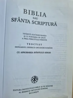BIBLIA SAU SFANTA SCRIPTURA