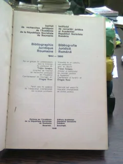 Bibliografie juridica romana - Traian Ionascu  (vol.I 1944-1968)
