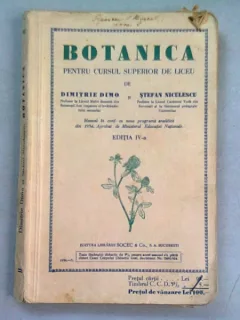 BOTANICA PENTRU CURSUL SUPERIOR DE LICEU 0 DIMITRIE DIMO