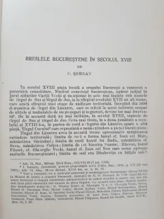Breslele bucurestene in secolul XVIII - C. Serban