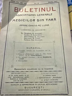 Buletinul Asociatiei generale a medicilor din tara nr.10/1914