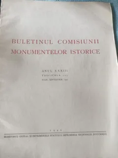 Buletinul Comisiunii Monumentelor istorice , Fascicola 105 , Iulie - Septembrie 1940