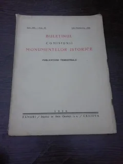 Buletinul Comisiunii Monumentelor istorice, iulie septembrie 1926