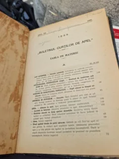 BULETINUL CURTILOR DE APEL - AN XII (1935) 384 PAG LEGATURA DE EPOCA, COTOR SI COLTURI PIELE STARE BUNA}