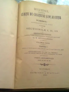 Buletinul deciziunilor curtii de casatie si justitie, sectiunile i, ii, iii, vol.XLVIII, partea -g.s. badulescu 1909