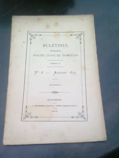 BULETINUL SENTINTELOR INALTEI CURTI DE COMPTURI TOMUL II, NR.8/AUGUST 1875