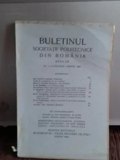 BULETINUL SOCIETATII POLITECNICE DIN ROMANIA NR.1-3/IANUARIE-MARTIE 1960