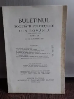 BULETINUL SOCIETATII POLITECNICE DIN ROMANIA NR.10/1938
