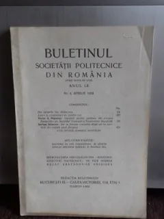 BULETINUL SOCIETATII POLITECNICE DIN ROMANIA NR.4/1938