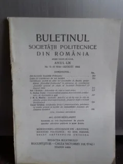 BULETINUL SOCIETATII POLITECNICE DIN ROMANIA NR.5-8/1945
