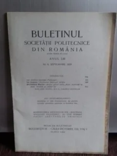 BULETINUL SOCIETATII POLITECNICE DIN ROMANIA NR.9/1939