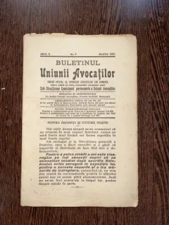 Buletinul Uniunii Avocatilor Anul X Nr. 3 1933