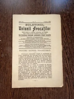 Buletinul Uniunii Avocatilor Anul XI Nr. 3 1934