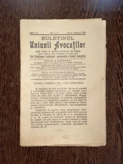 Buletinul Uniunii Avocatilor Anul XI Nr. 7-8 1934