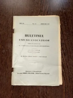 Buletinul Uniunii Avocatilor Anul XIV Nr. 4-5 Aprilie - Mai 1937