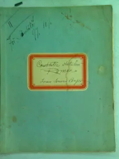 CAIET CURS CONSTITUTIA STATULUI ROMAN, APARTINAND LUI I. IONESCU BUJOR, AN 1904