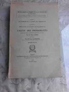 CALCUL DES PROBABILITES - M. RENE LAGRANGE  (TEXT IN LIMBA FRANCEZA)