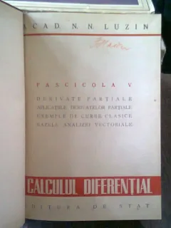 CALCULUL DIFERENTIAL - N.N. LUZIN   FASCICOLA V