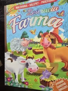 Carte de colorat cu abtibilduri: Animale de la ferma (limba Slovaca)