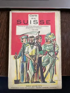 Carte de la Suisse. Enrichie au verso d une interessante documentation geographique et historique