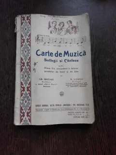 CARTE DE MUZICA,SOLFEGII SI CANTECE,CLASA A II A SECUNDARA,1937