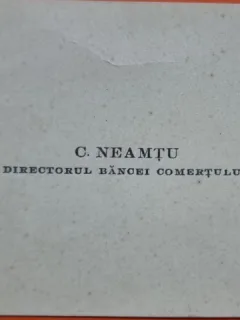 CARTE DE VIZITA C NEAMTU, DIRECTORUL BANCEI COMERTULUI, CRAIOVA