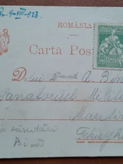 Carte postala, 1923, trimisa din Prederal la Techirghiol