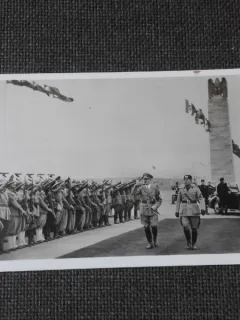 CARTE POSTALA, ADOLF HITLER SI BENITO MUSSOLINI, PRIMIND ONORUL ARMATEI, CIRCULATA