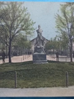 Carte postala, Alexandria, Monumentil Al. Cuza si Gradina Publica, perioada interbelica