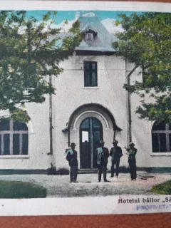 Carte postala, Amara Hotelul bailor Sanatatea, 1930