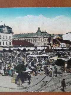 Carte postala, Arad Piata, inceput de secol XX