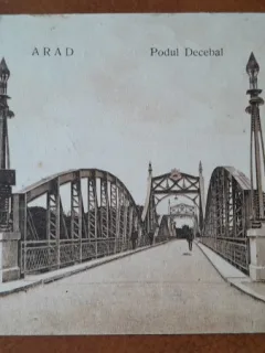 Carte postala, Arad Podul decebal, 1924