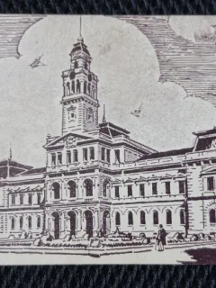 Carte postala, Arad, Primaria, desen perioada interbelica
