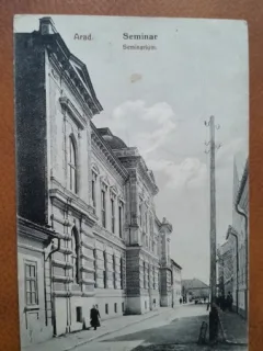 Carte postala, Arad Seminarul, 1924