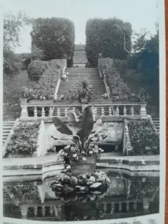Carte postala, Avrig, parcul Sanatoriului Brukenthal, perioada interbelica