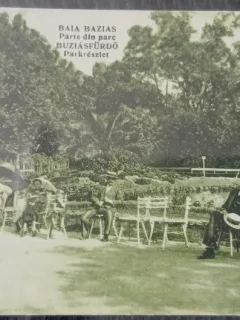 Carte postala, Baia Bazias, Parte din Parc, perioada interbelica