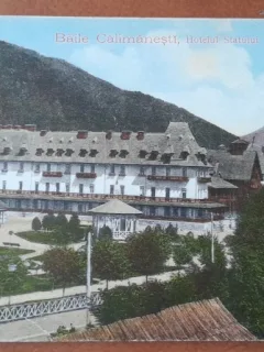 Carte postala, Baile Calimanesti, Hotelul Statului, perioada interbelica
