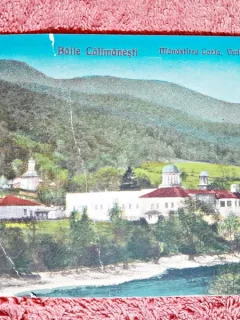 Carte postala Baile Calimanesti, Manastirea Cozia, perioada interbelica