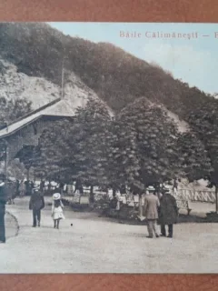 Carte postala, Baile Calimanesti, Pavilionul Caciulata, perioada interbelica