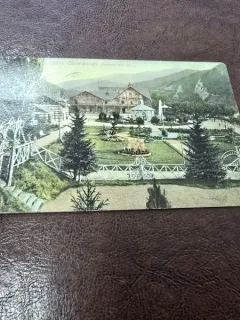 Carte postala, Baile Calimanesti vedere din parc, 1911