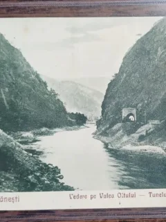 Carte postala - Baile Calimanesti: Vedere pe Valea Oltului-Tunelul Gura Lotrului