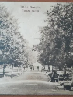 Carte postala, Baile Govora, terasa bailor, 1926