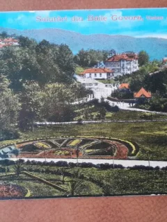 Carte postala, Baile Govora vedere din parc, 1918