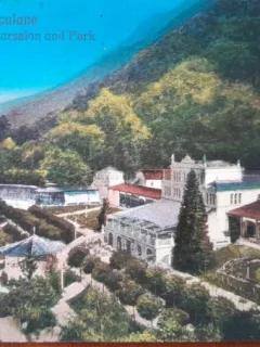 Carte postala, Baile Herculane, cazinoul si parcul, 1929