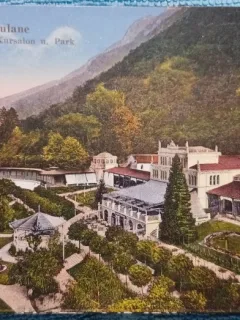 Carte postala, Baile Herculane, Cazinoul si Parcul, 1932