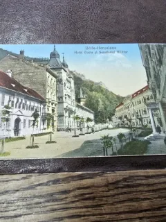 Carte Postala Baile Herculane Hotel Dacia si Sanatoriul Militar, 1925