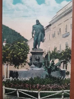 Carte postala, Baile Herculane, Statuia Hercules, 1934